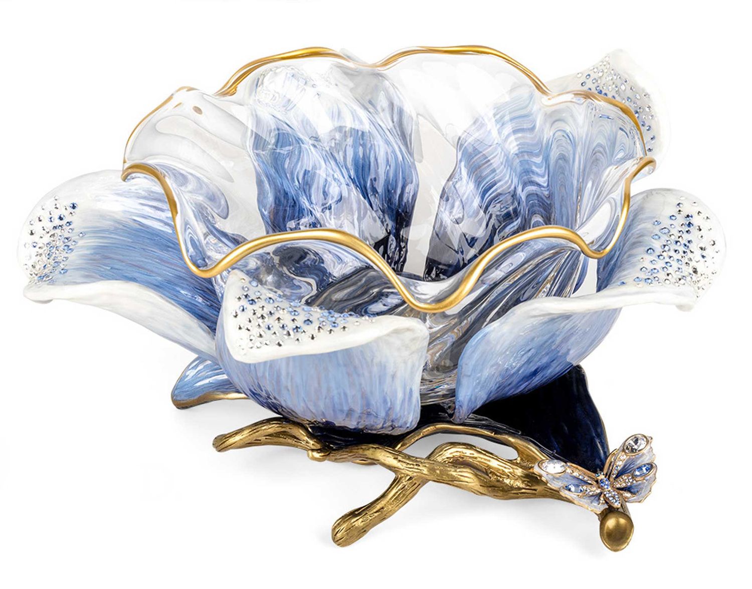 Jay Strongwater Ellie Flower Bowl Blue, MPN: SDH2403-284, UPC: 848510046091