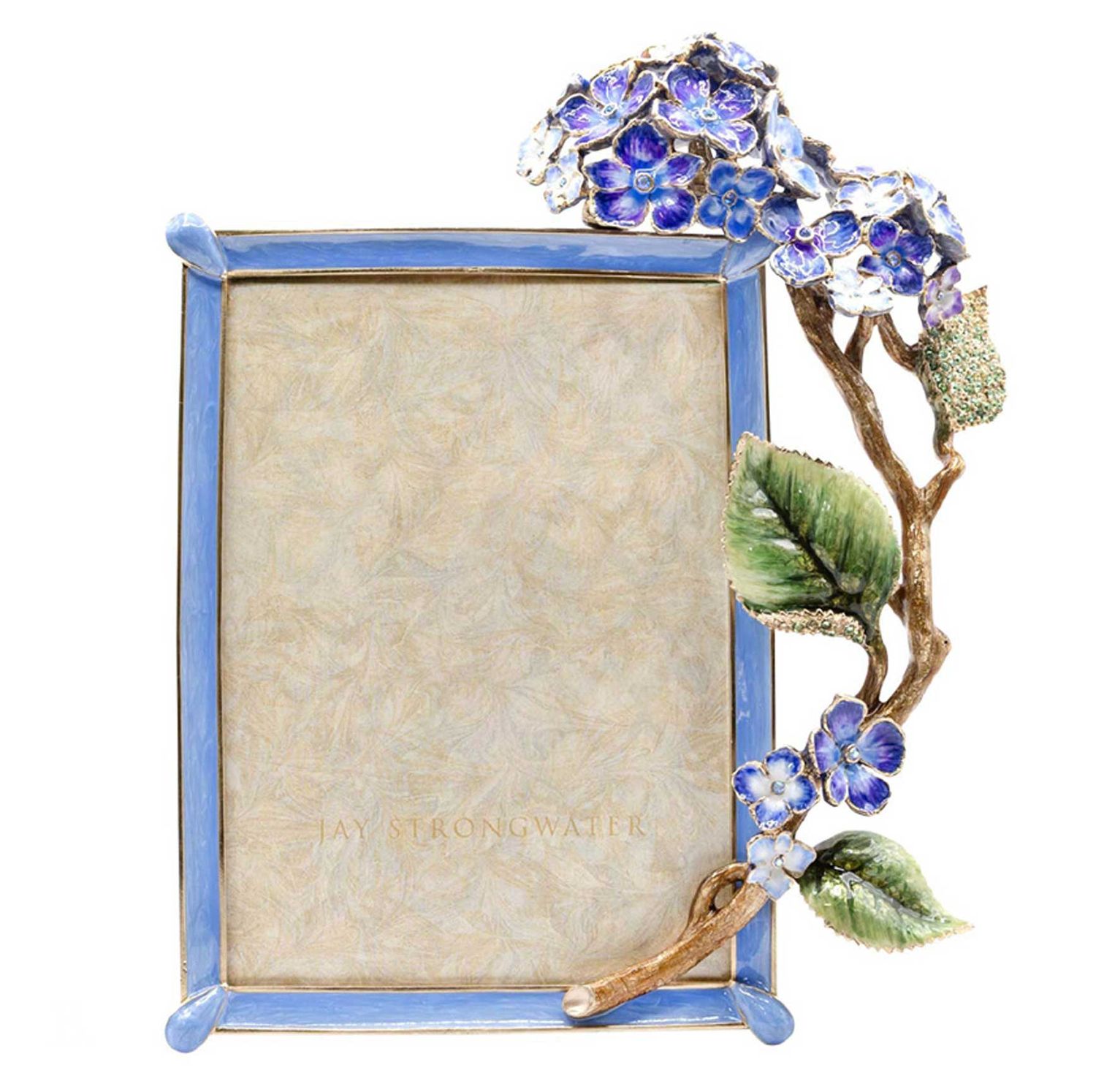 Jay Strongwater Gail Hydrangea 5 x 7 Inch Picture Frame Blue, MPN: SPF5927-284, UPC: 848510046565