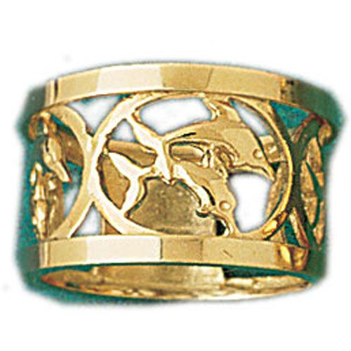 Dazzlers 14k Yellow Gold Dolphin Ring, MPN: DZ-14206
