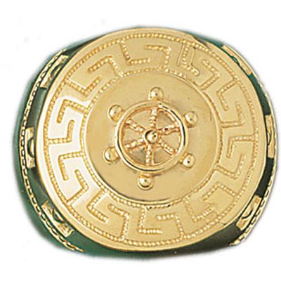 Dazzlers 14k Yellow Gold Captain with Shipswheel Ring, MPN: DZ-14416-8