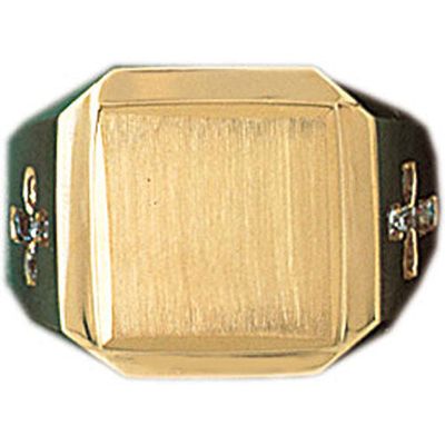 Dazzlers 14k Yellow Gold CZ Signet Ring, MPN: DZ-14578-8