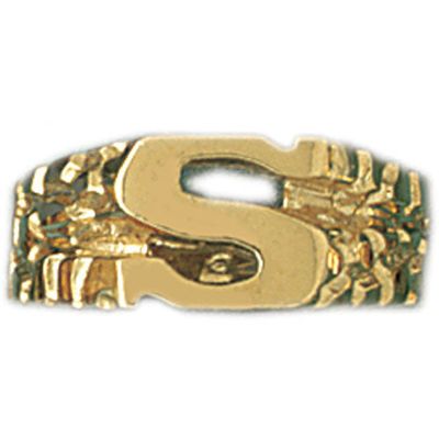 Dazzlers 14k Yellow Gold Initial S Ring, MPN: DZ-14516-8