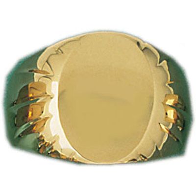 Dazzlers 14k Yellow Gold Signet Ring, MPN: DZ-14469-8