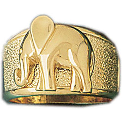 Dazzlers 14k Yellow Gold Elephant Dome Ring, MPN: DZ-14234