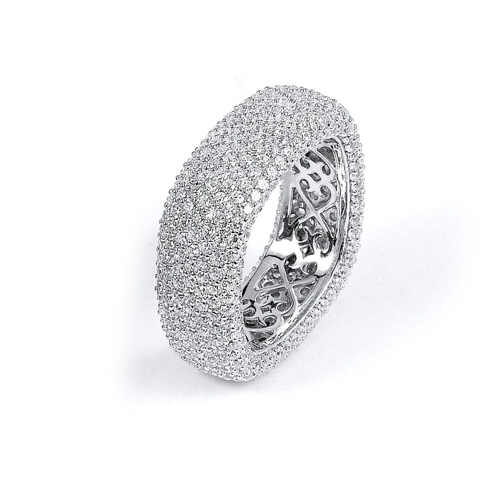 Dazzlers Sterling Silver Rhodium Plated and CZ Square Ring, MPN: DCR-424