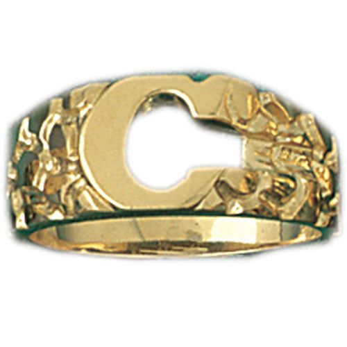 Dazzlers 14k Yellow Gold Initial C Ring, MPN: DZ-14500-8