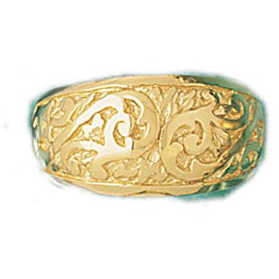 Dazzlers 14k Yellow Gold Random Pattern Dome Ring, MPN: DZ-14254