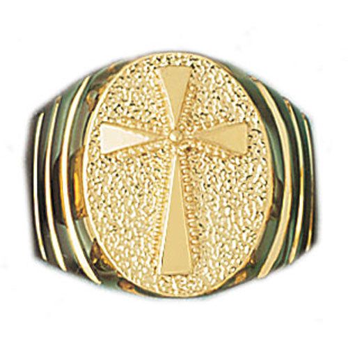 Dazzlers 14k Yellow Gold Cross Ring, MPN: DZ-14414-8