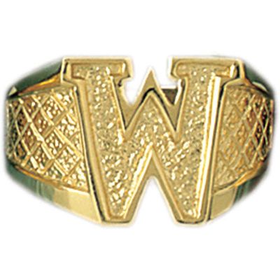 Dazzlers 14k Yellow Gold Initial W Ring, MPN: DZ-14544-8