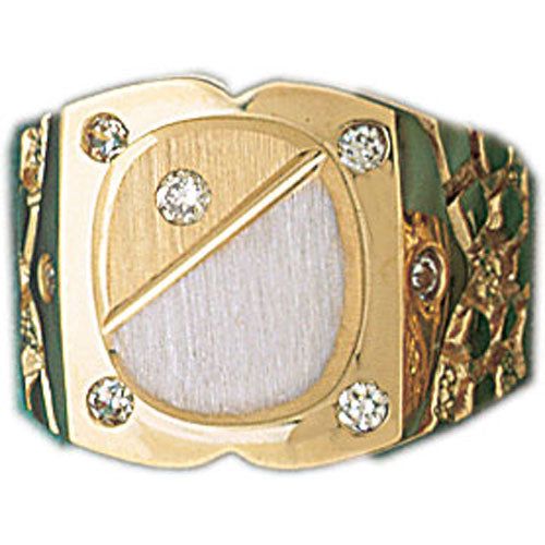 Dazzlers 14k Yellow Gold CZ Signet Ring, MPN: DZ-14602-8