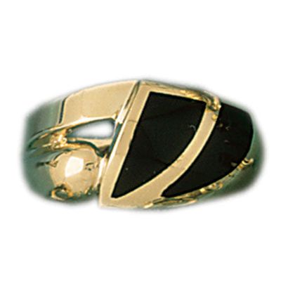 Dazzlers 14k Yellow Gold Ladies Black Onyx Ring, MPN: DZ-14758-4
