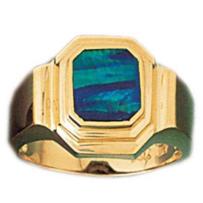 Dazzlers 14k Yellow Gold Created Opal Ring, MPN: DZ-14685-4