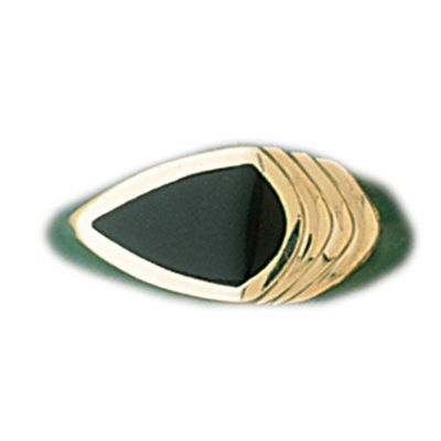 Dazzlers 14k Yellow Gold Ladies Black Onyx Ring, MPN: DZ-14756-4