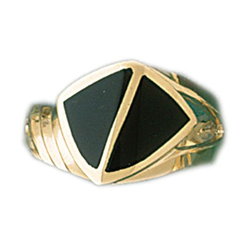 Dazzlers 14k Yellow Gold Ladies Black Onyx Ring, MPN: DZ-14764-4