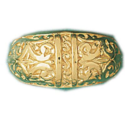 Dazzlers 14k Yellow Gold Random Pattern Dome Ring, MPN: DZ-14255