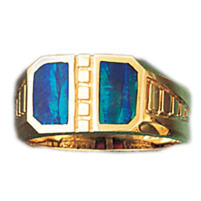 Dazzlers 14k Yellow Gold Created Opal Ring, MPN: DZ-14678-4