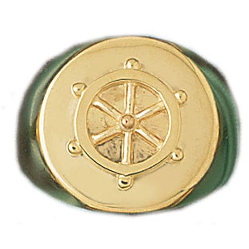 Dazzlers 14k Yellow Gold Captain with Shipswheel Ring, MPN: DZ-14415-8