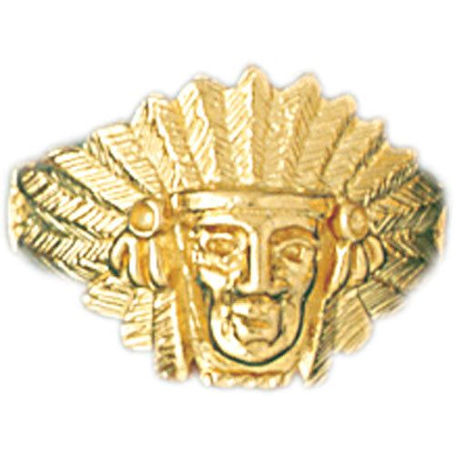 Dazzlers 14k Yellow Gold Indian Head Ring, MPN: DZ-14383-8