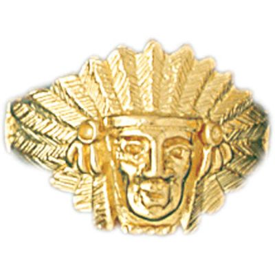 Dazzlers 14k Yellow Gold Indian Head Ring, MPN: DZ-14383-8