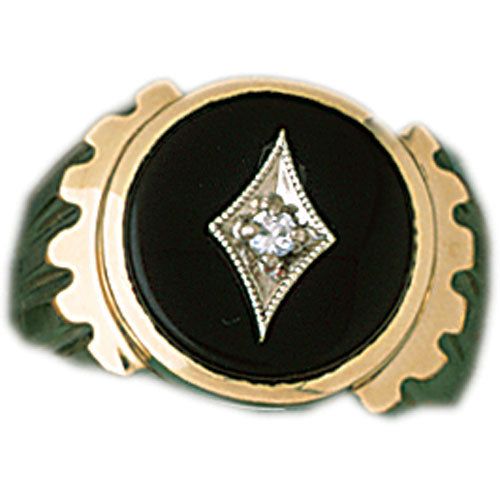 Dazzlers 14k Yellow Gold Onyx Ring, MPN: DZ-14653-8