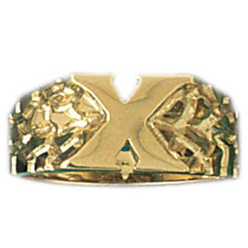 Dazzlers 14k Yellow Gold Initial X Ring, MPN: DZ-14521-8