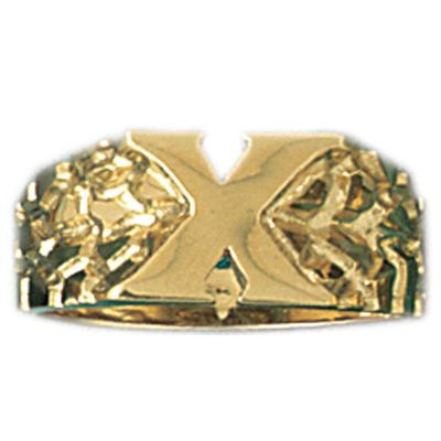 Dazzlers 14k Yellow Gold Initial X Ring, MPN: DZ-14521-8