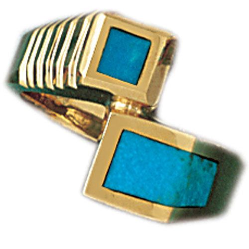Dazzlers 14k Yellow Gold Ladies Turquoise Ring, MPN: DZ-14825-4