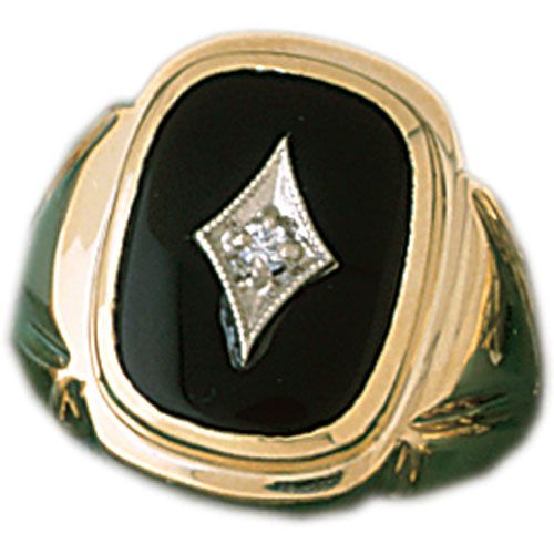 Dazzlers 14k Yellow Gold Onyx Ring, MPN: DZ-14651-8