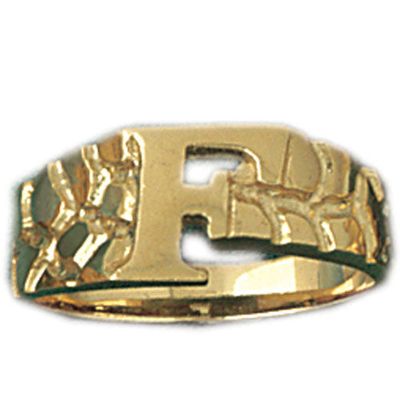 Dazzlers 14k Yellow Gold Initial F Ring, MPN: DZ-14503-8