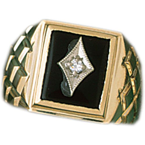 Dazzlers 14k Yellow Gold Onyx Ring, MPN: DZ-14652-8