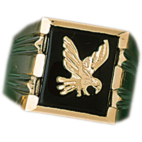 Dazzlers 14k Yellow Gold Eagle Onyx Ring, MPN: DZ-14663-8