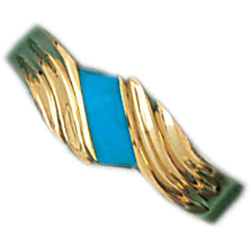 Dazzlers 14k Yellow Gold Ladies Turquoise Ring, MPN: DZ-14829-4