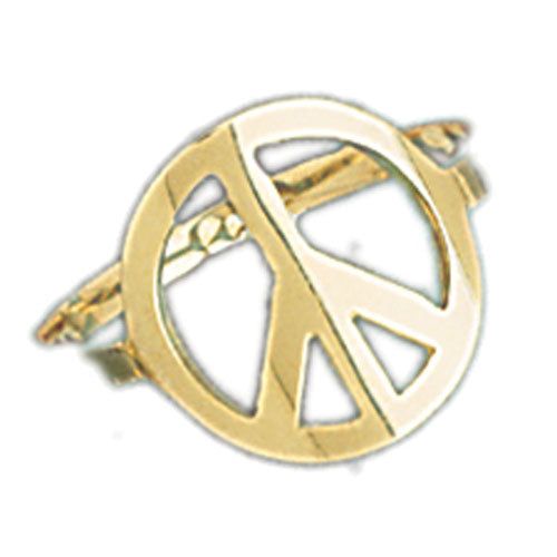 Dazzlers 14k Yellow Gold Peace Sign Ladies Ring, MPN: DZ-14084-4