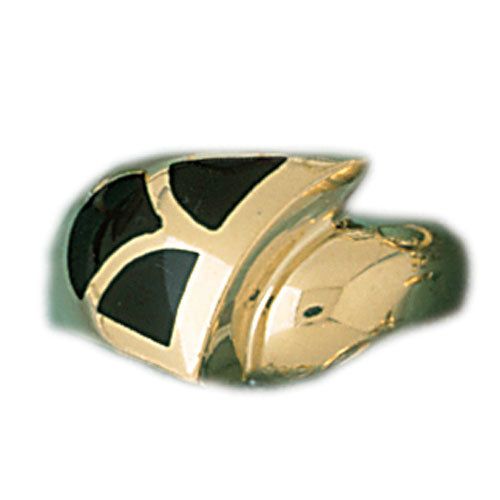 Dazzlers 14k Yellow Gold Ladies Black Onyx Ring, MPN: DZ-14752-4