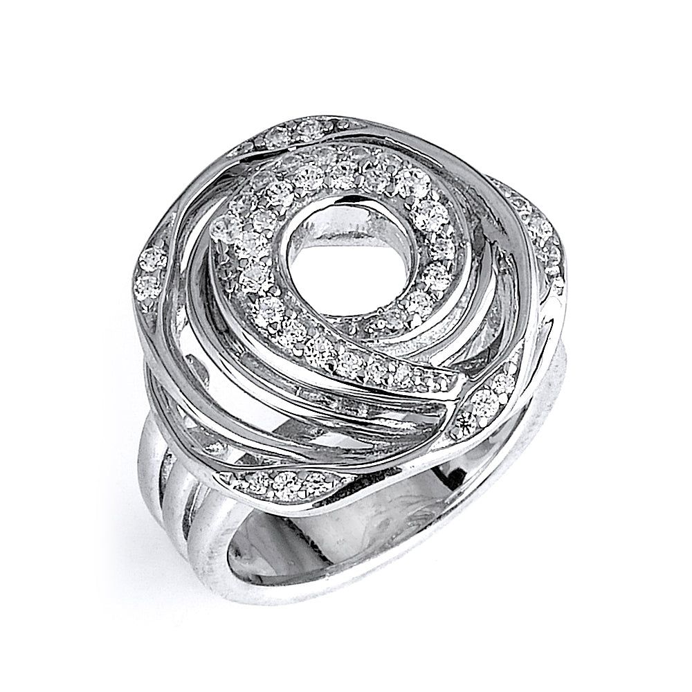 Dazzlers Sterling Silver Rhodium Plated and CZ Ring, MPN: DCR-234