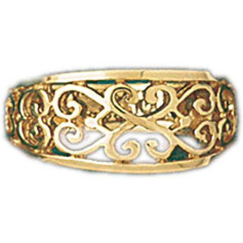Dazzlers 14k Yellow Gold Random Pattern Dome Ring, MPN: DZ-14258
