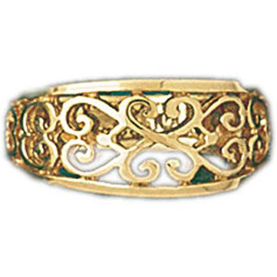 Dazzlers 14k Yellow Gold Random Pattern Dome Ring, MPN: DZ-14258