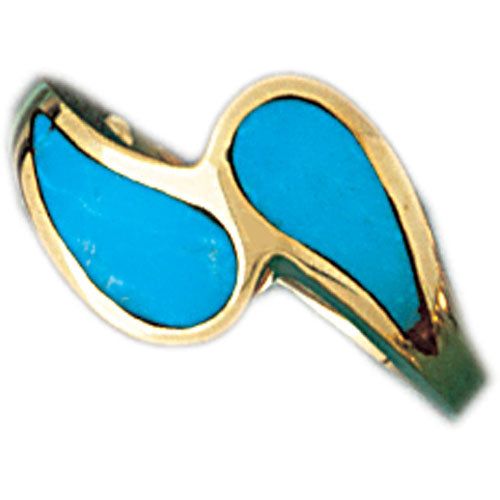 Dazzlers 14k Yellow Gold Ladies Turquoise Ring, MPN: DZ-14816-4