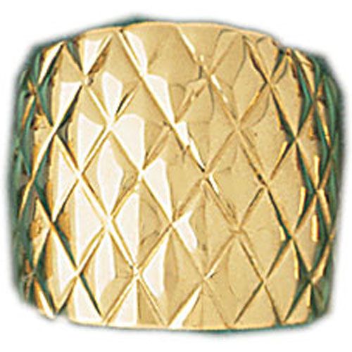 Dazzlers 4k Yellow Gold Diamond Pattern Dome Ring, MPN: DZ-14236