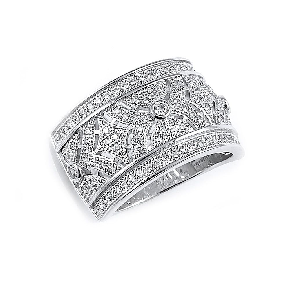 Dazzlers Sterling Silver Rhodium Plated and CZ Band, MPN: DMR-214