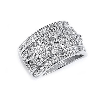 Dazzlers Sterling Silver Rhodium Plated and CZ Band, MPN: DMR-214