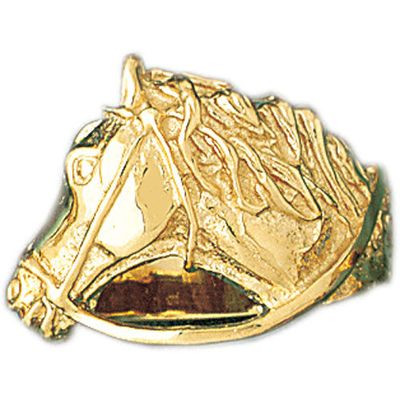 Dazzlers 14k Yellow Gold Horse Ring, MPN: DZ-14387-8