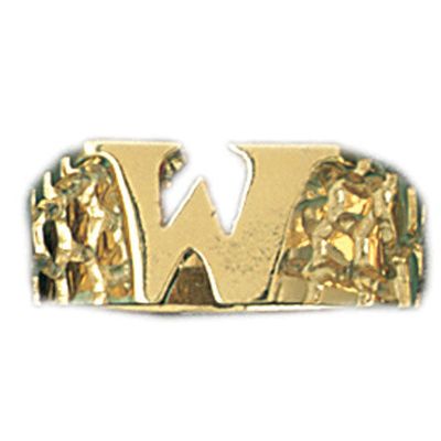 Dazzlers 14k Yellow Gold Initial W Ring, MPN: DZ-14520-8