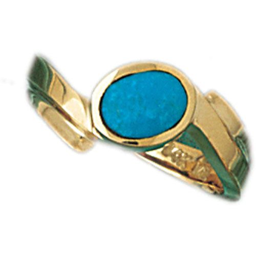 Dazzlers 14k Yellow Gold Ladies Turquoise Ring, MPN: DZ-14814-4