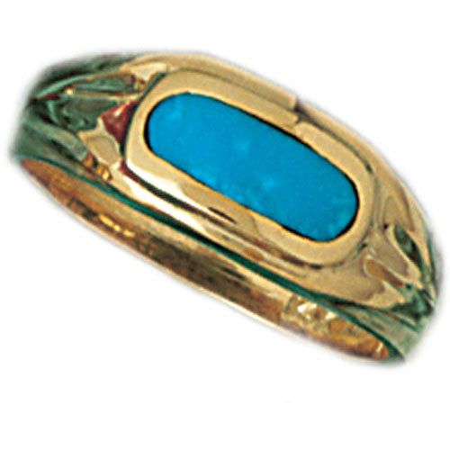 Dazzlers 14k Yellow Gold Ladies Turquoise Ring, MPN: DZ-14815-4