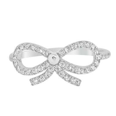 Dazzlers Sterling Silver Rhodium Plated and CZ Ribbon Ring, MPN: DCR-650