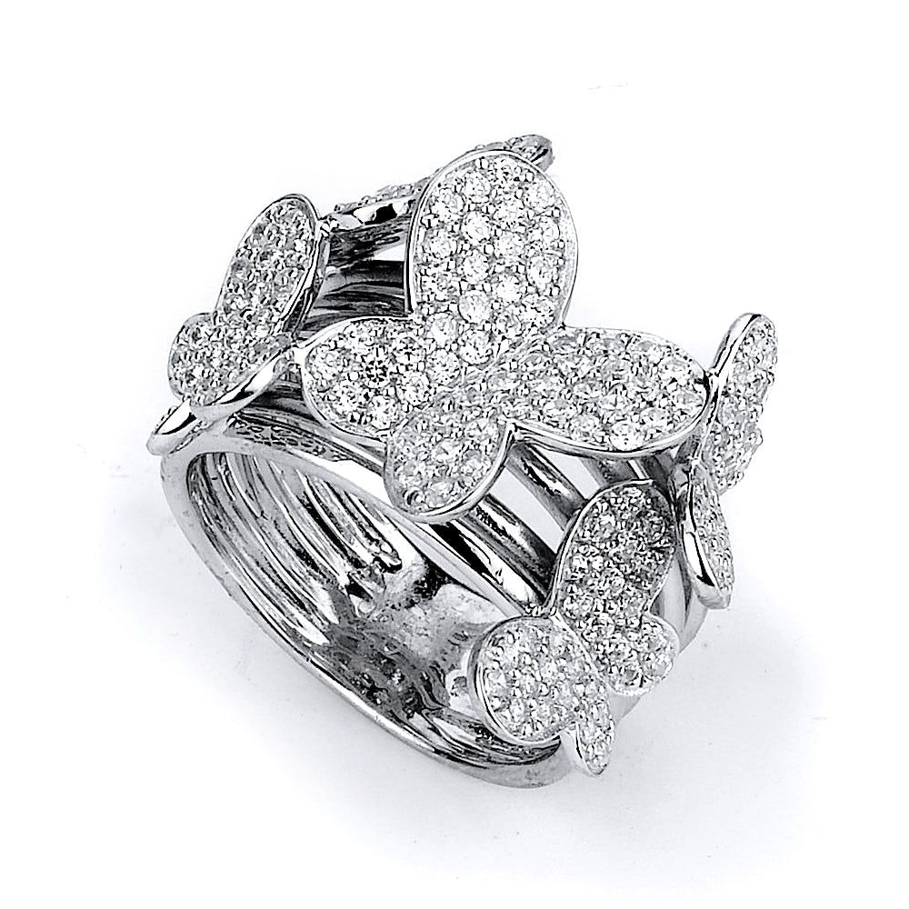 Dazzlers Sterling Silver Rhodium Plated and CZ Butterfly Ring, MPN: DCR-225