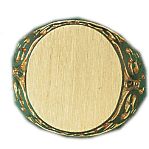 Dazzlers 14k Yellow Gold Signet Ring, MPN: DZ-14485-8