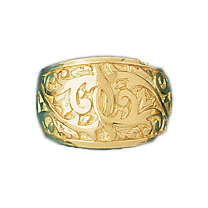 Dazzlers 14k Yellow Gold Random Pattern Dome Ring, MPN: DZ-14256