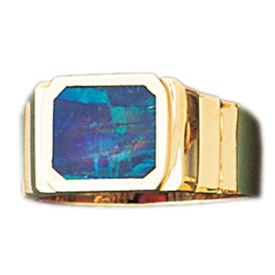 Dazzlers 14k Yellow Gold Created Opal Ring, MPN: DZ-14677-4